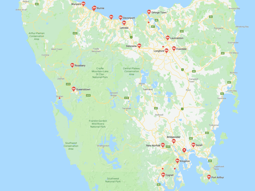 Map Of Tasmania Must See Places Tasmania