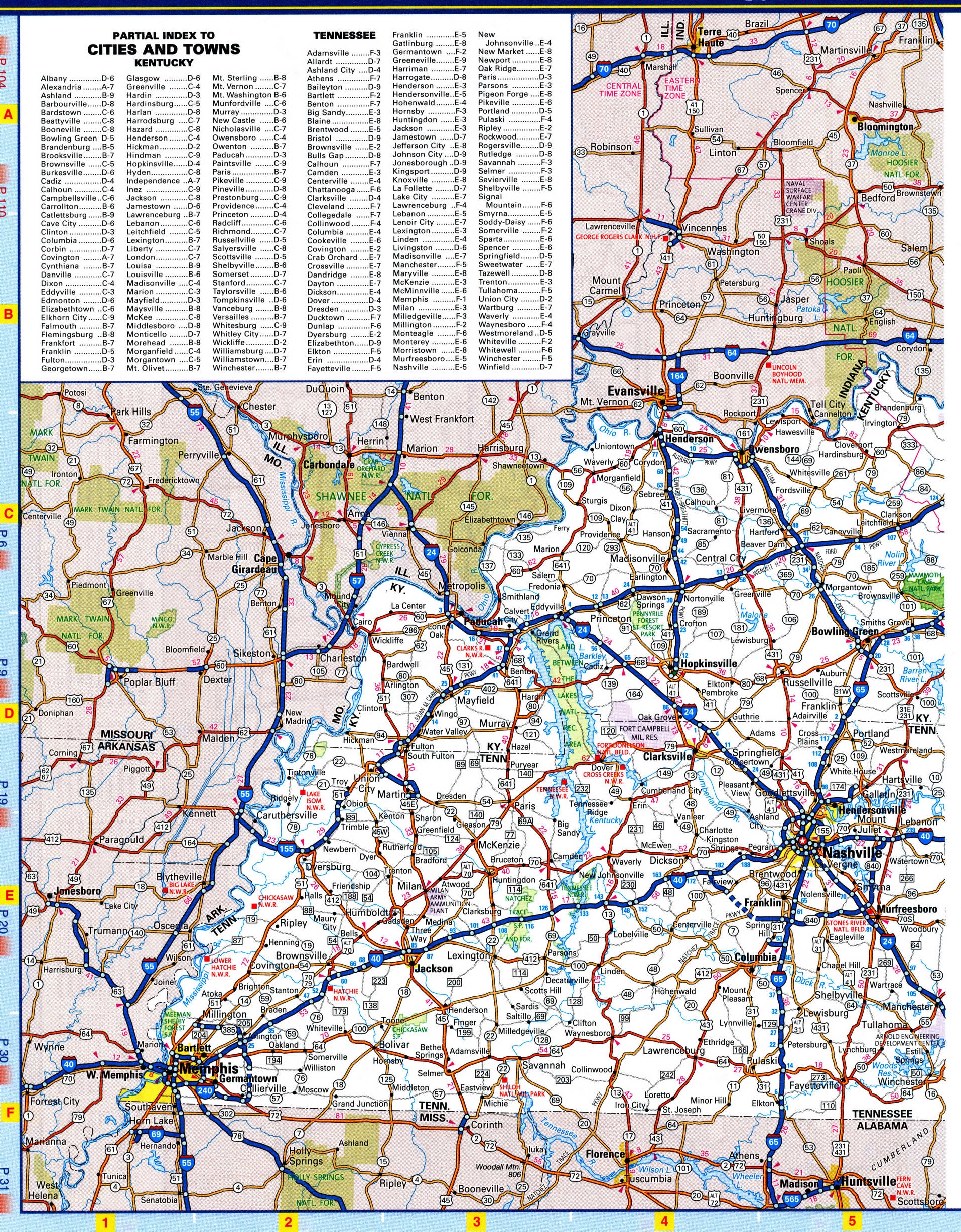 Free Printable Tennessee Highway Map