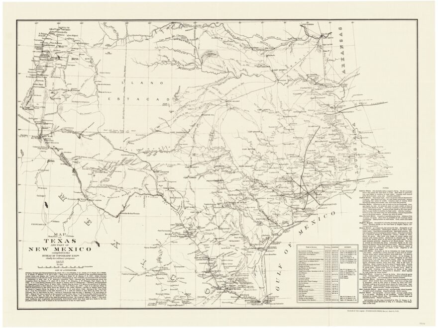 Map Of Texas And Part Of New Mexico Compiled In The Bureau Of Topographl Engrs Chiefly For Military Purposes 97116 Map Of Texas And Part Of New Mexico Compiled In The