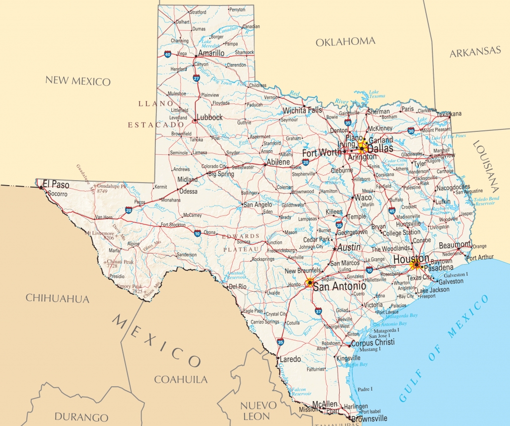 Map Of Texas Cities And Roads And Travel Information Download Free State Map Of Texas Showing Cities Paul De Lancey s Blog