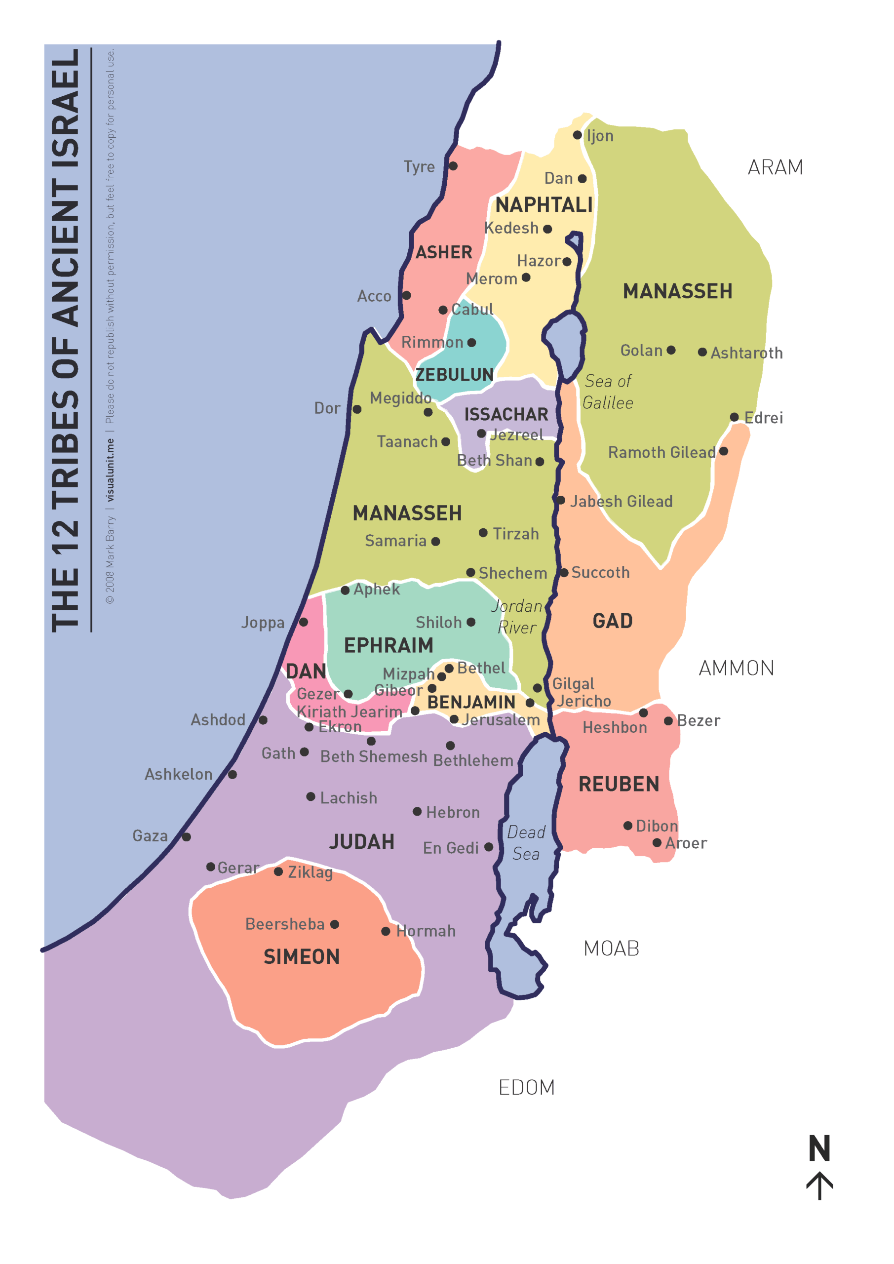 12 Tribes Of Israel Map Printable