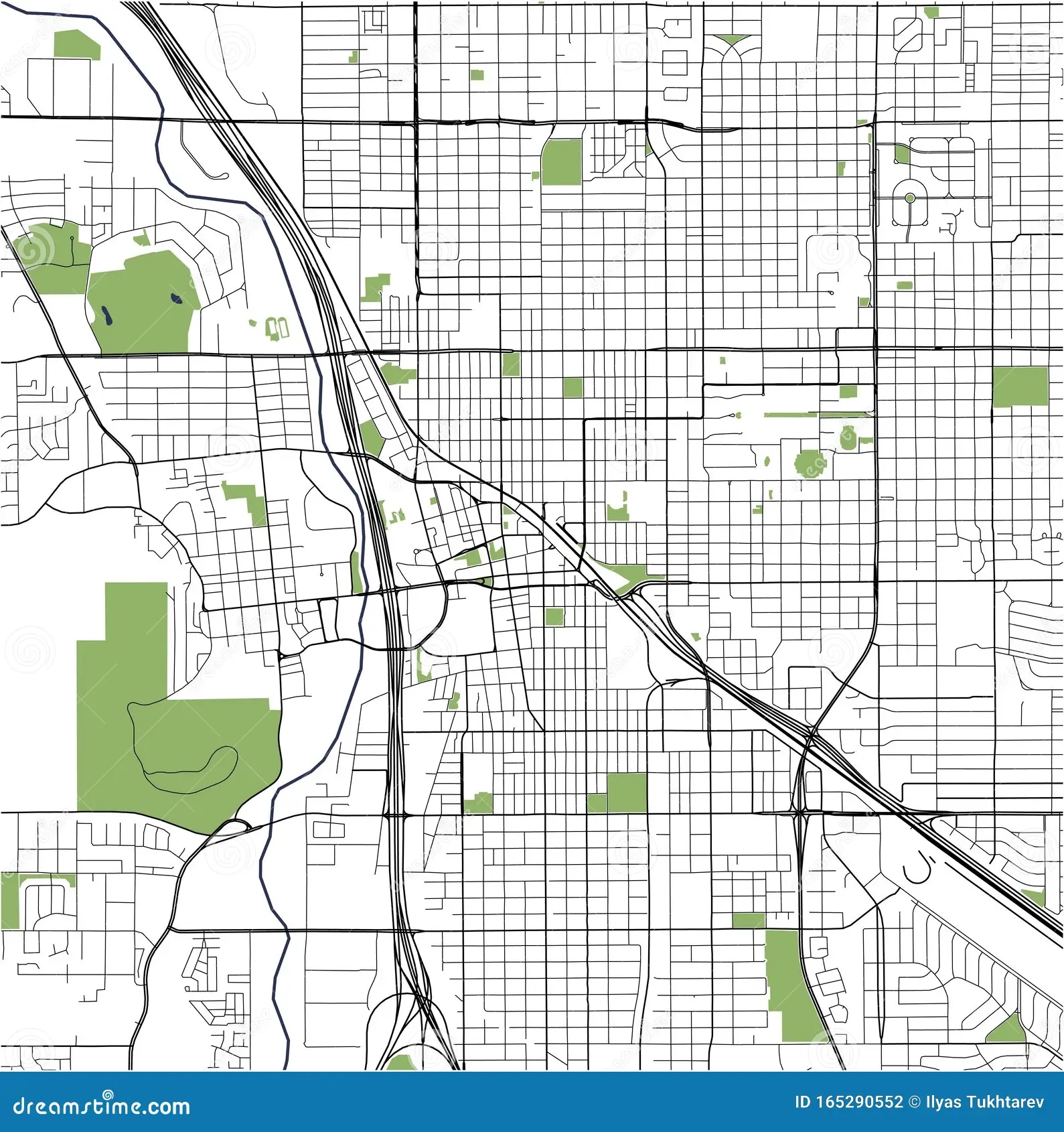 Map Of The City Of Tucson USA Stock Illustration Illustration Of Planing Highway 165290552