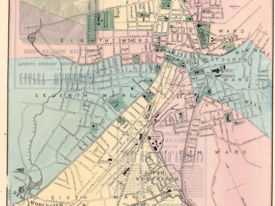 Map Of The City Of Worcester Worcester Co Mass Library Of Congress
