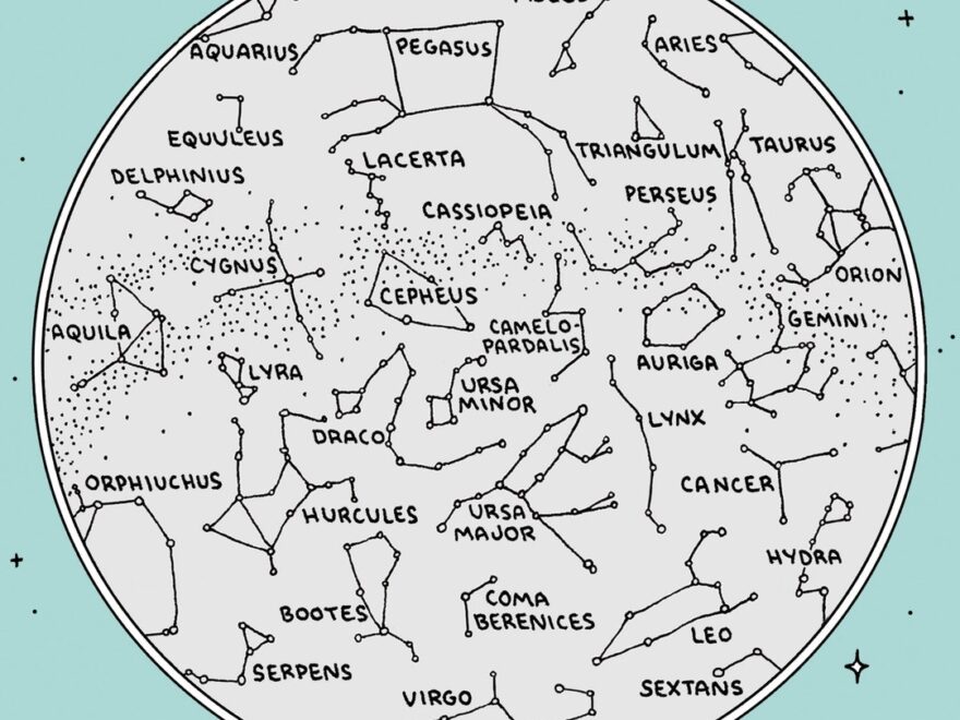 Map Of The Constellations Star Chart Hand drawn Digital Printable Worksheets Library