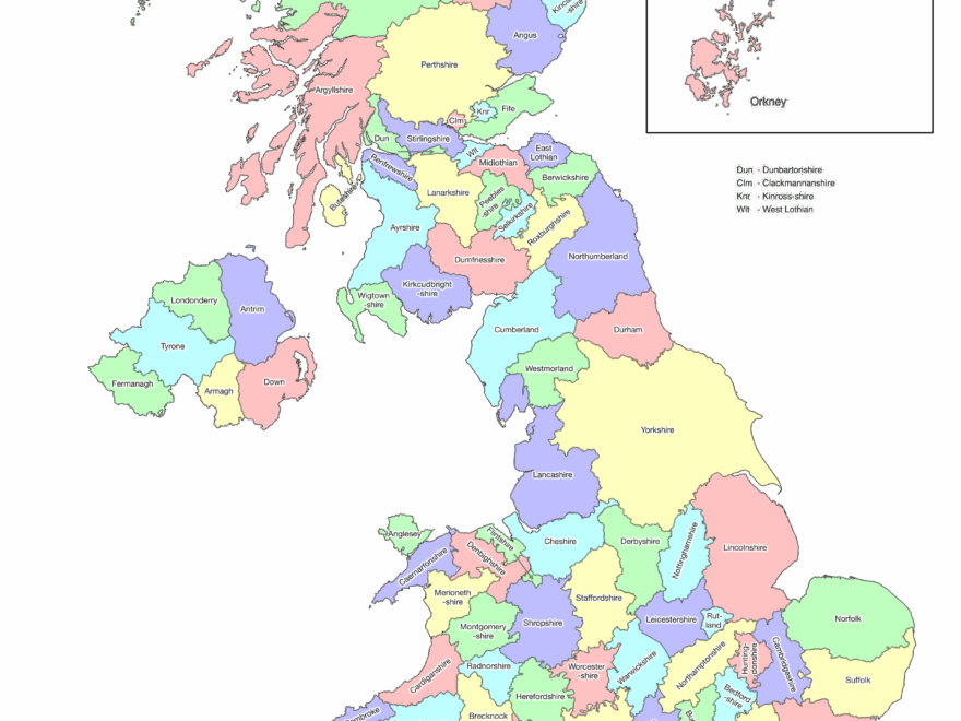 Map Of The Counties Association Of British Counties