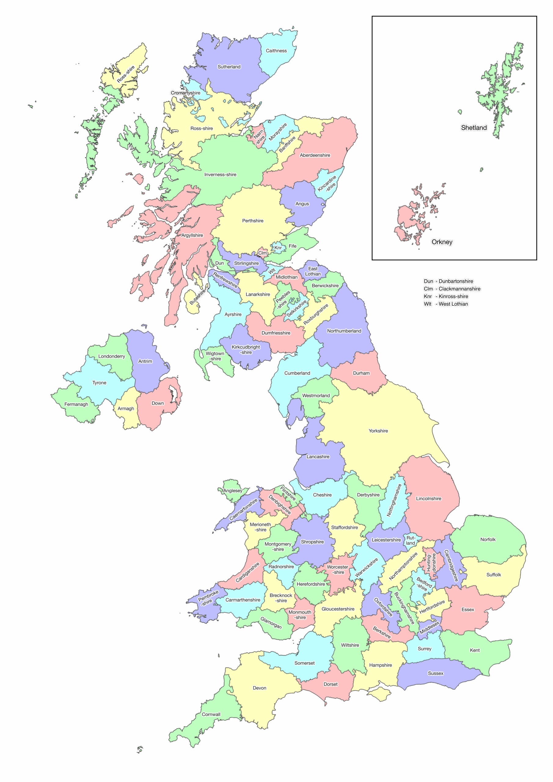 Map Of The Counties Association Of British Counties