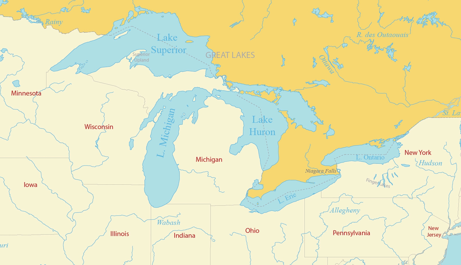 Map Of The Great Lakes Of North America GIS Geography Map Of The Great Lakes Of North America GIS Geography