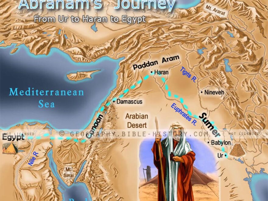 Map Of The Journeys Of Abraham Bible History
