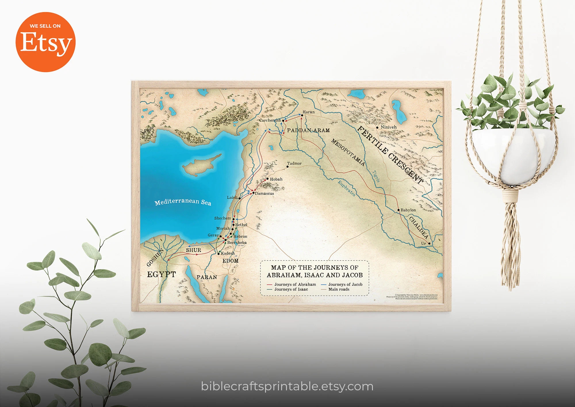 Printable Map Of Abraham S Travels