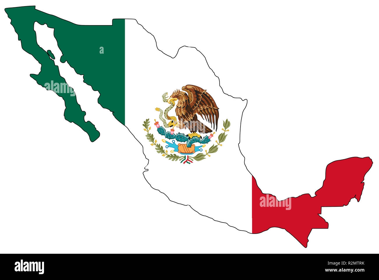 Mexico Flag Map Printable