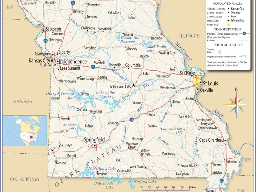 Map Of The State Of Missouri USA Nations Online Project