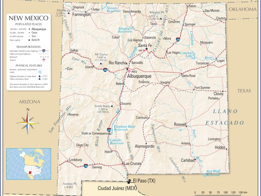 Map Of The State Of New Mexico USA Nations Online Project