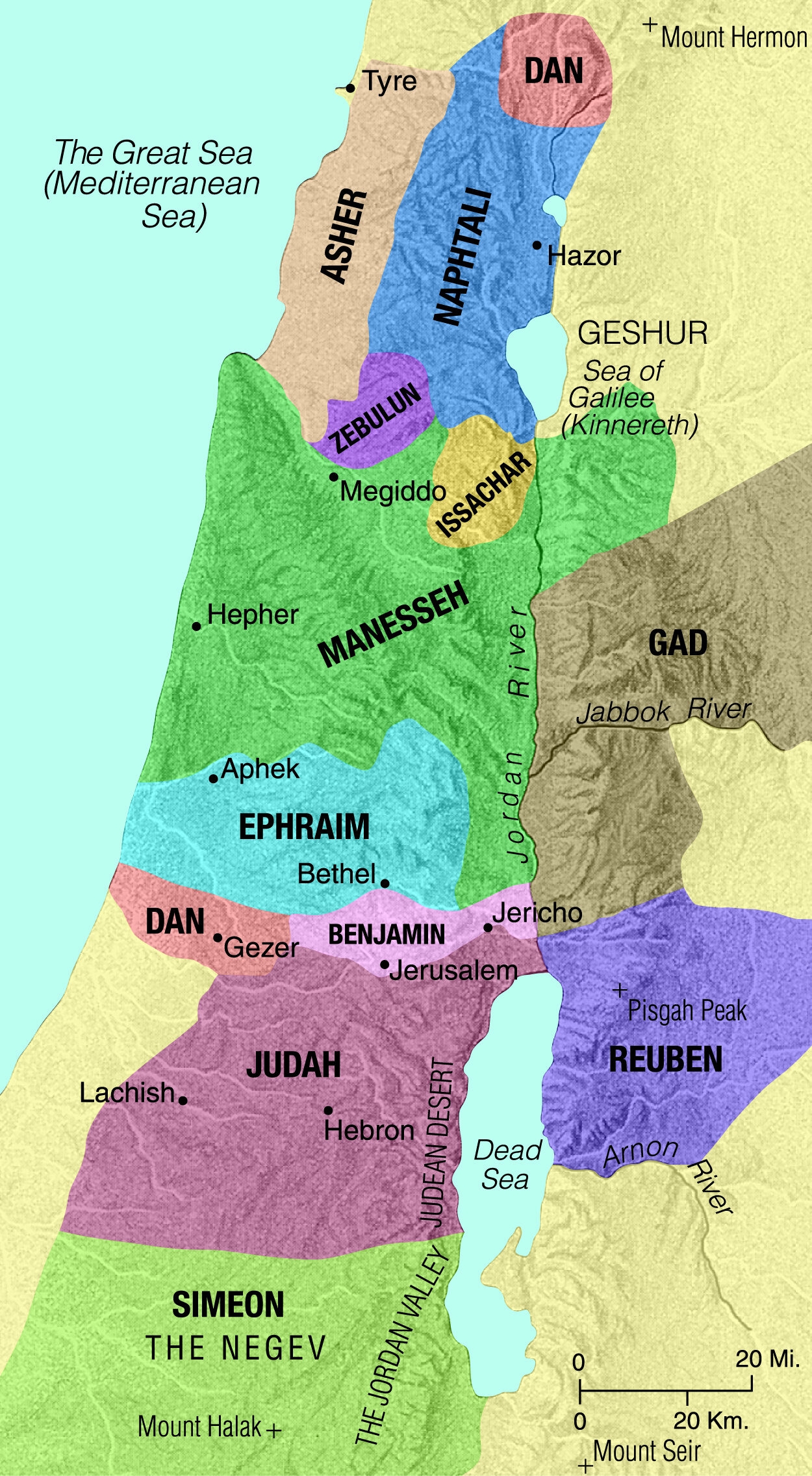 Map Of The Tribes Of Israel Saint Mary s Press