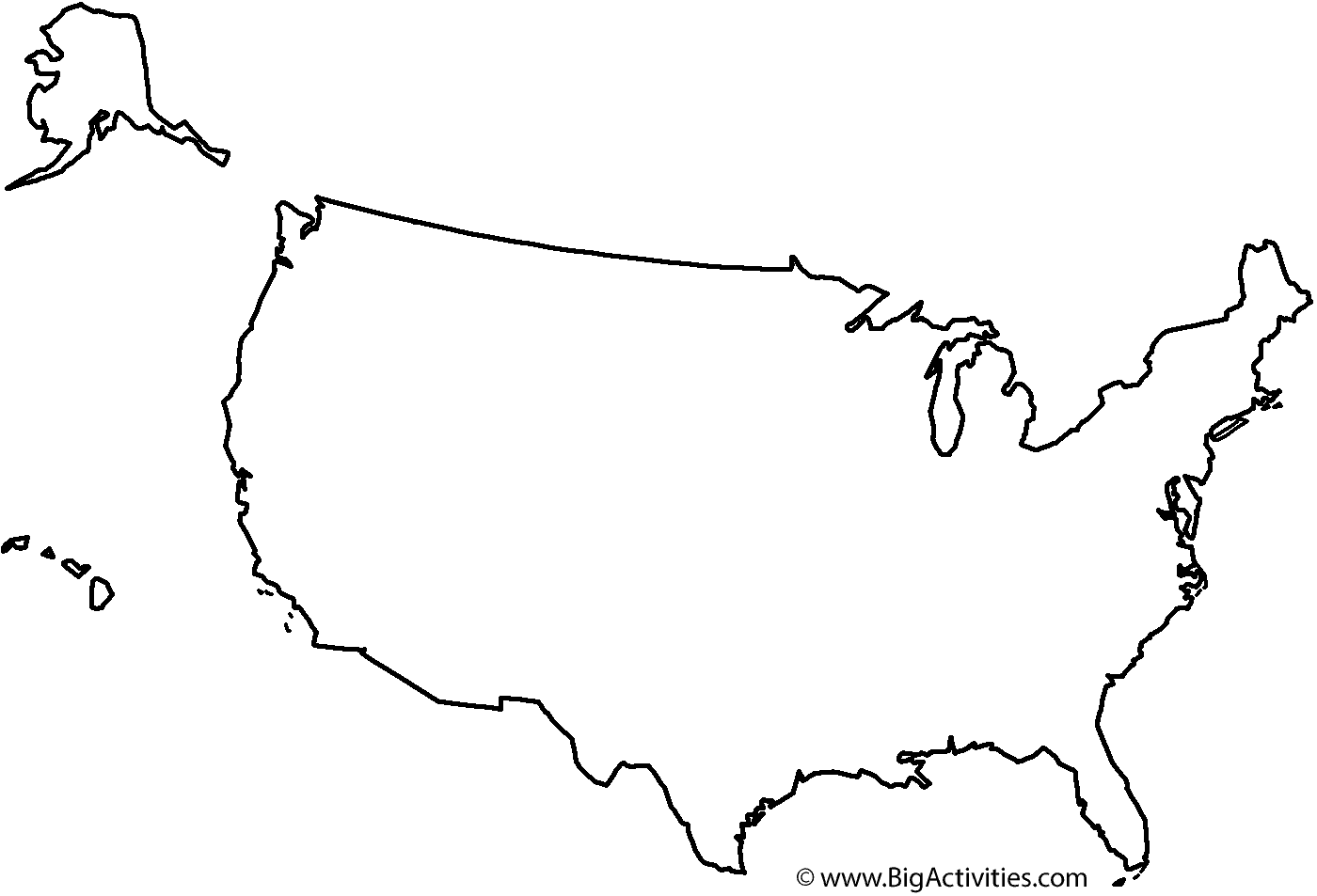 Map Of The United States With Title Coloring Page Memorial Day 