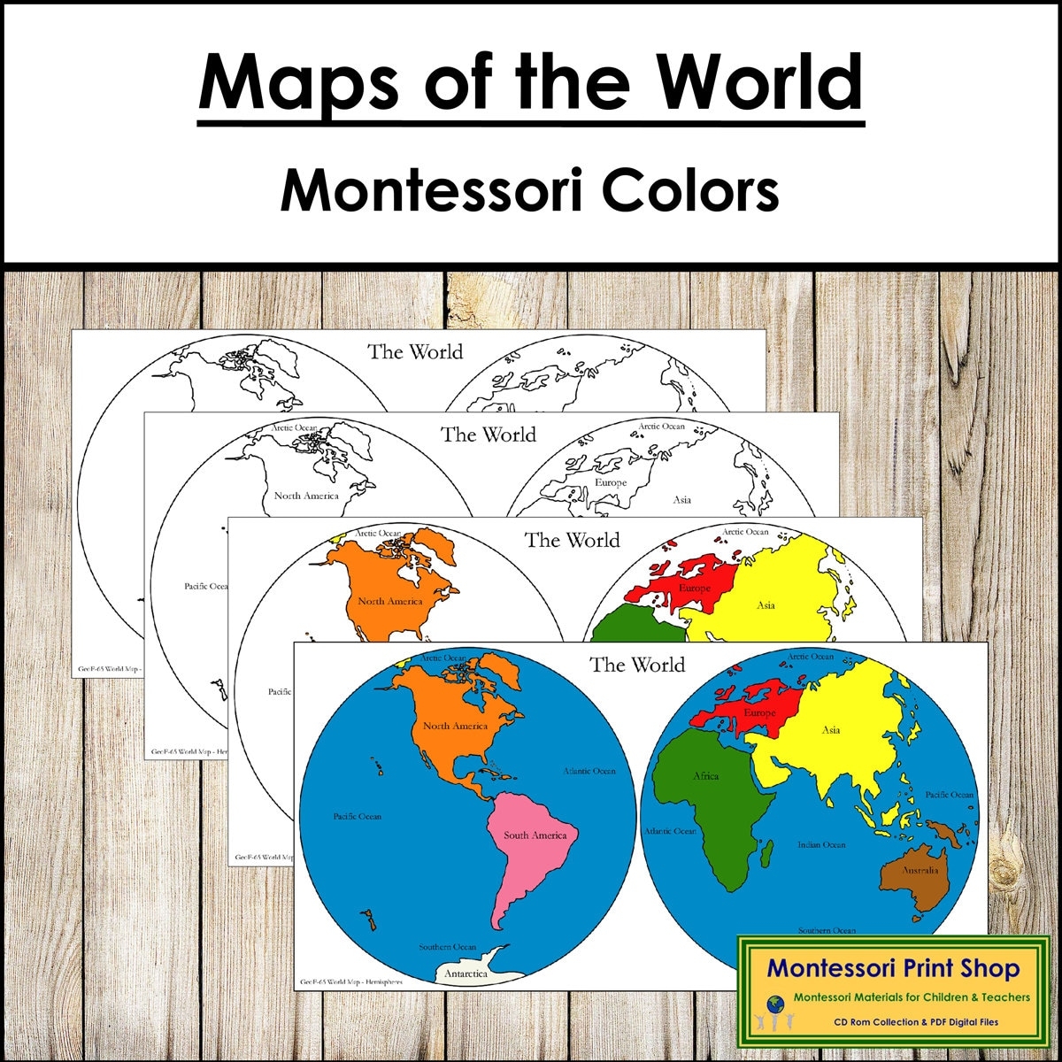 Map Of The World hemispheres Montessori Geography Printable Montessori Materials Digital Download Etsy