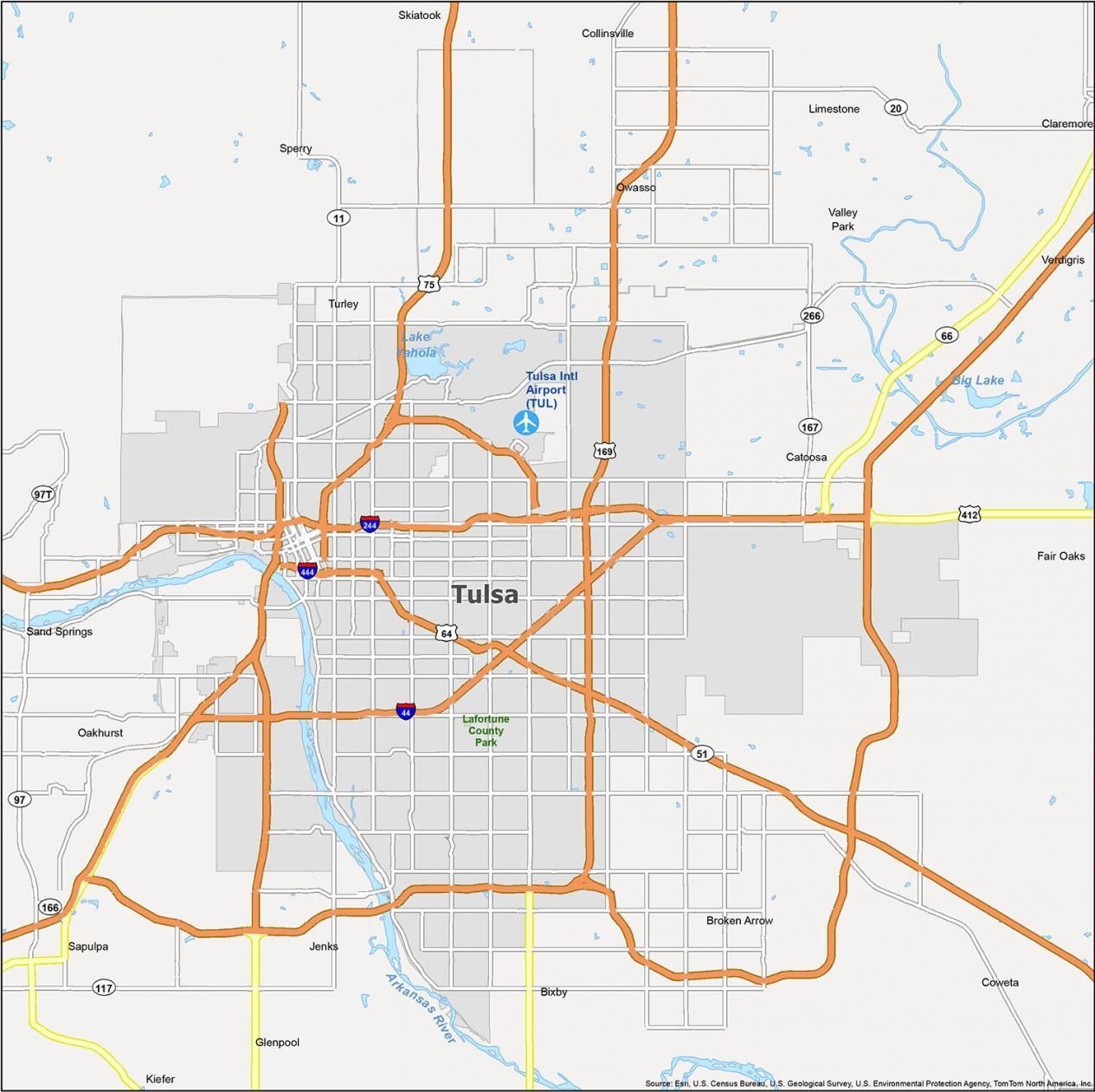 Printable Tulsa Street Maps