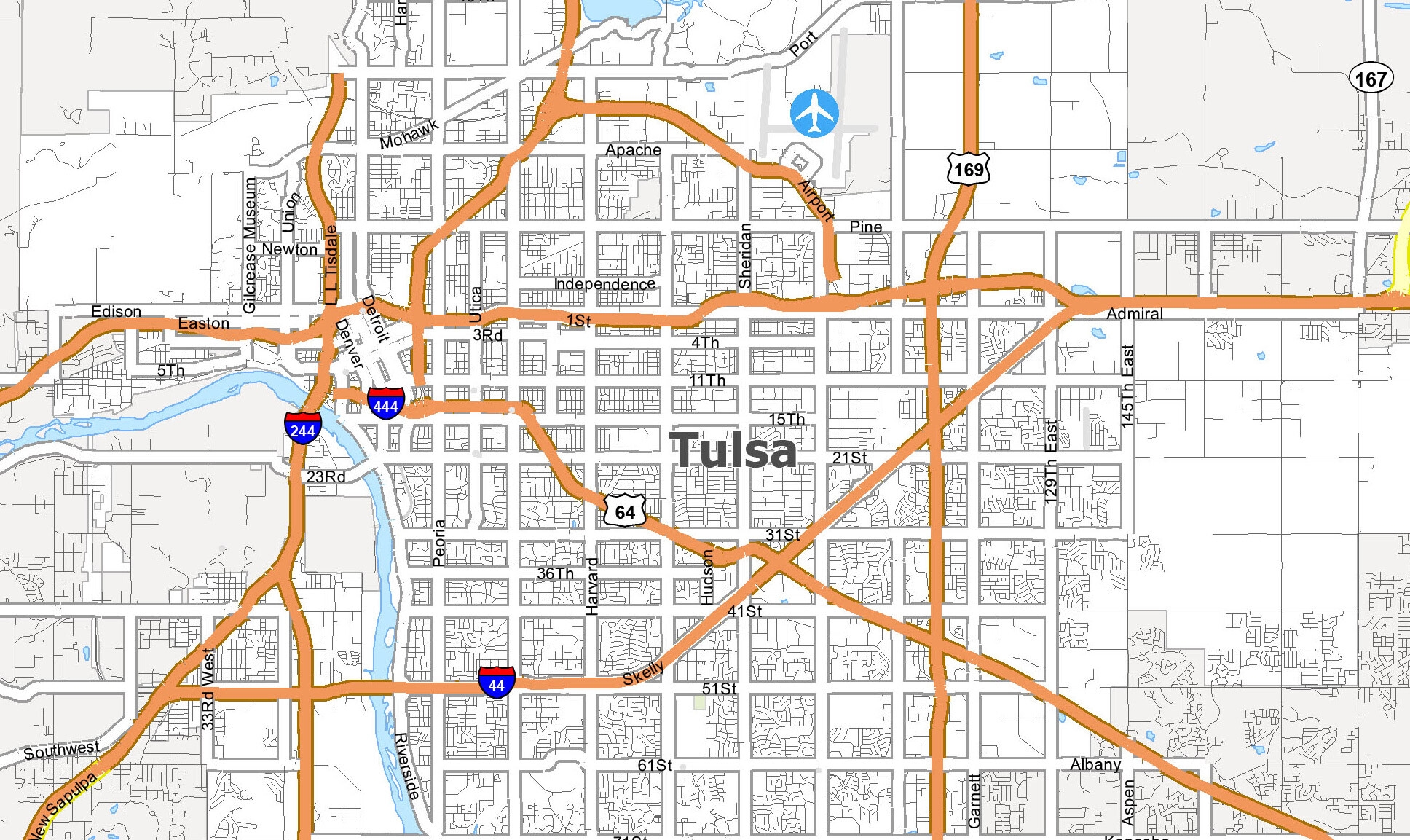 Map Of Tulsa Oklahoma GIS Geography
