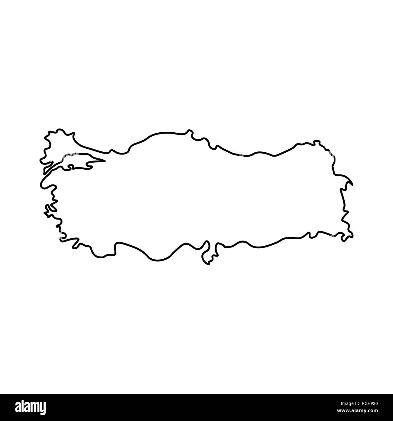 Map Of Turkey Outline Silhouette Of Turkey Map Illustration Stock Photo Alamy