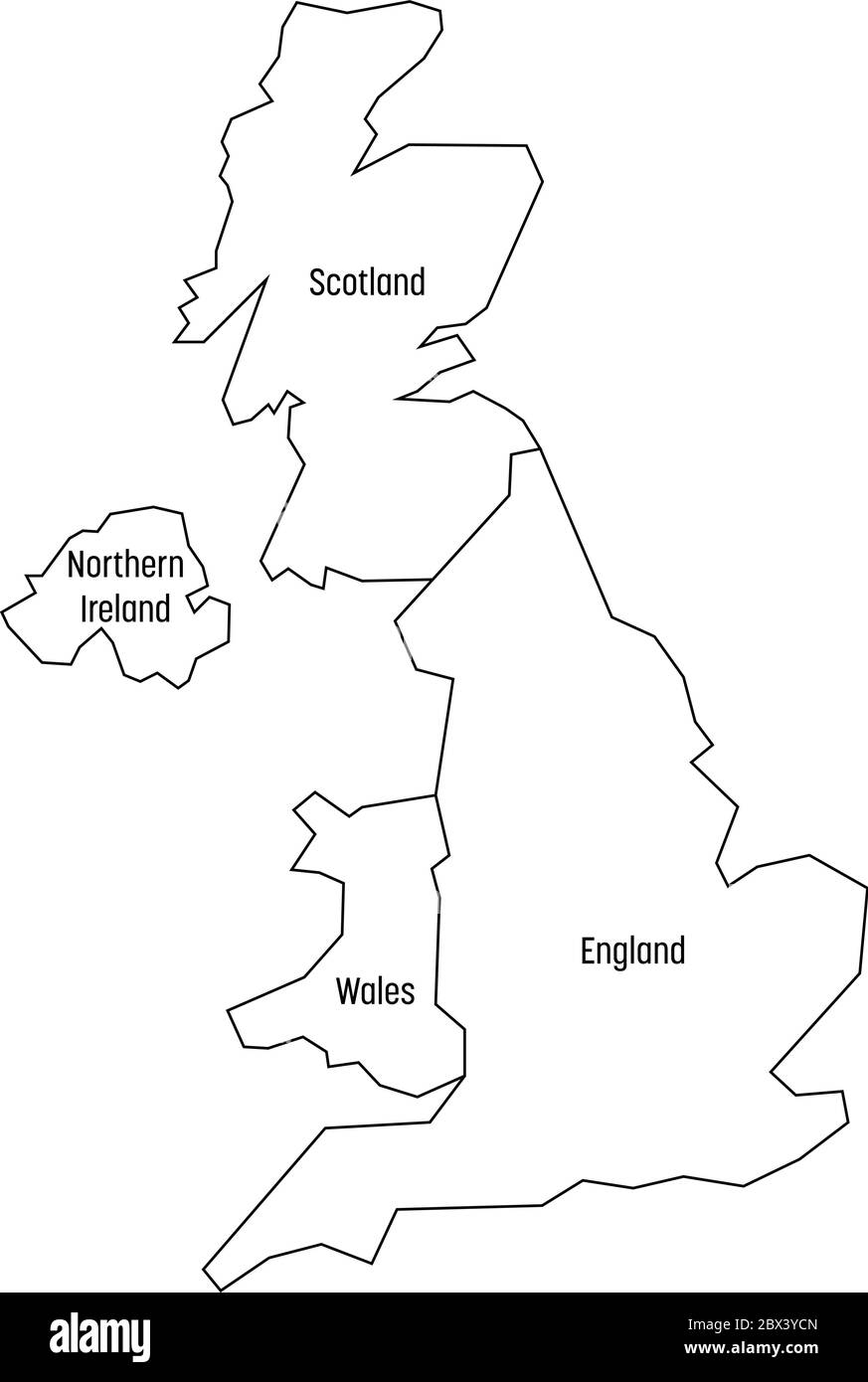 Printable Map Showing Ireland Scotland And England