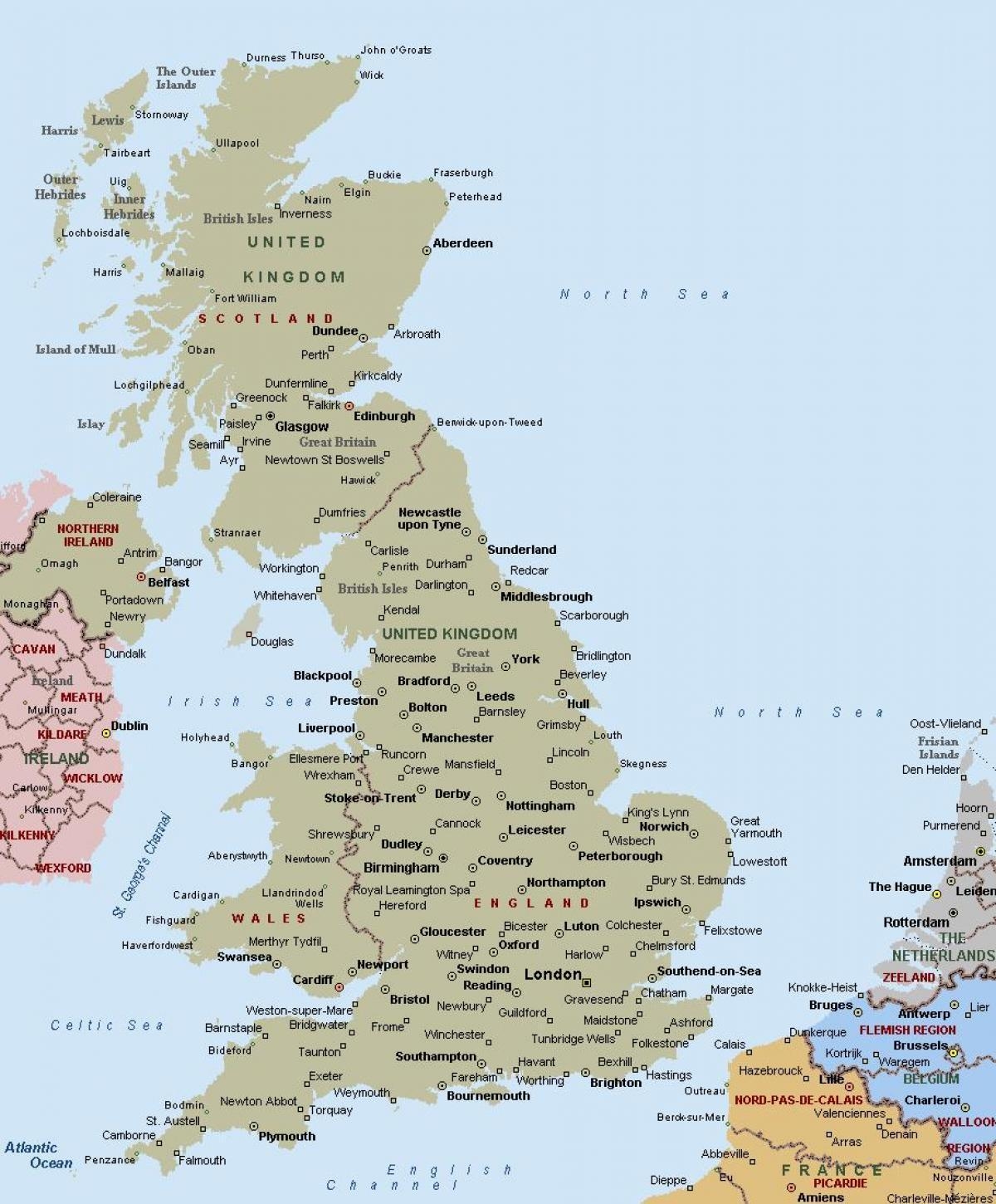 Printable Map Of England Uk