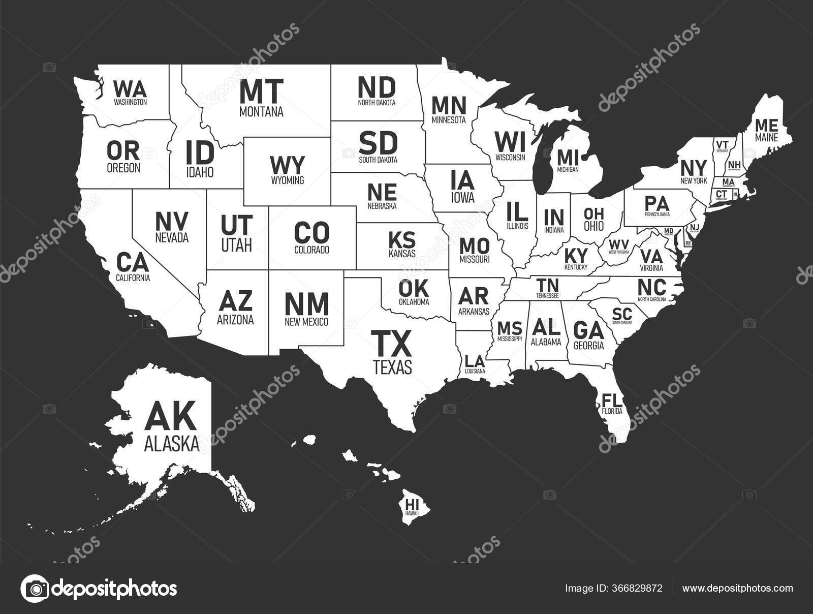 Printable Us Map With State Abbreviations Printable Us Map With State Abbreviations
