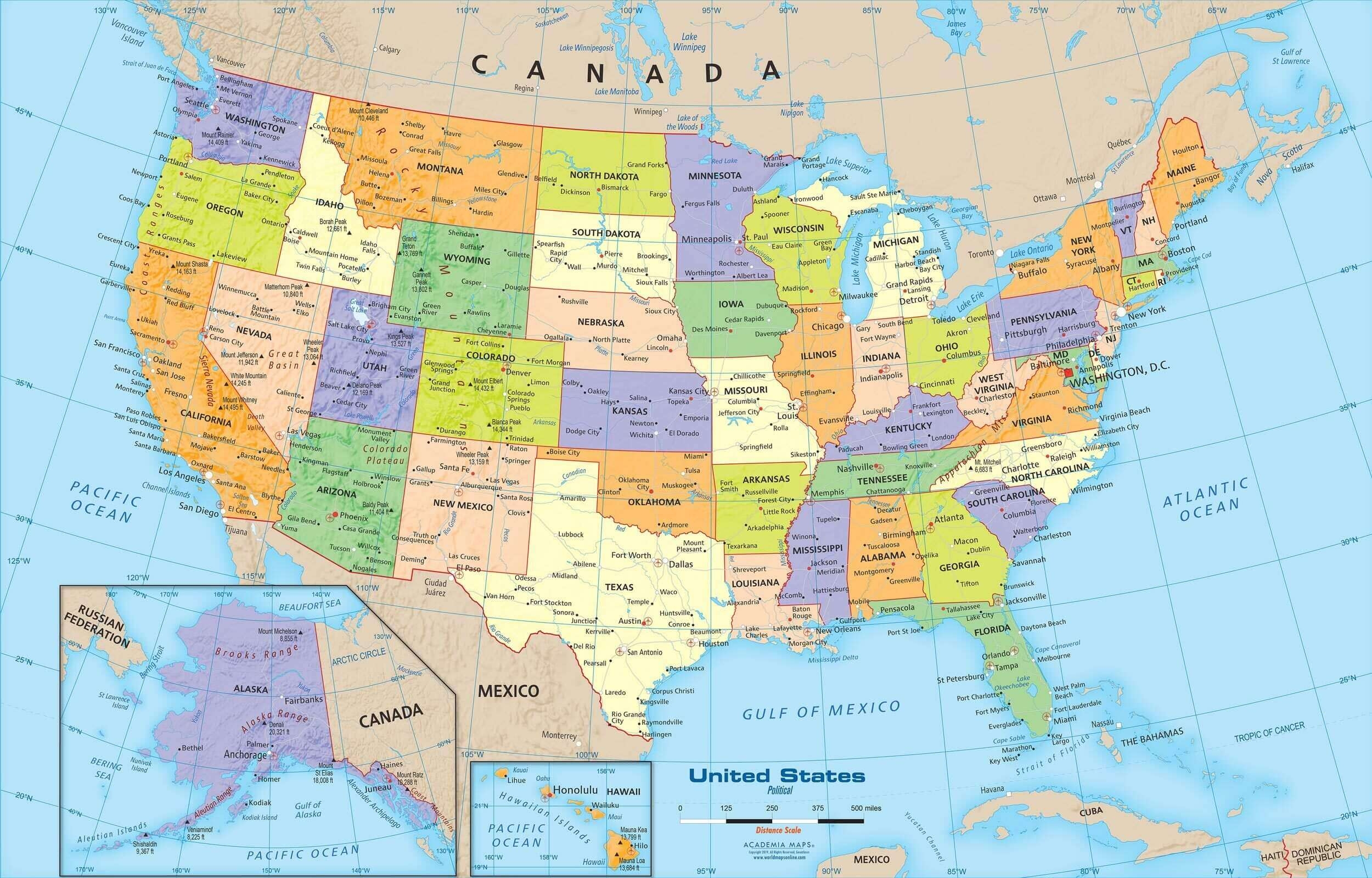  Map Of United States To Print FREE High Quality