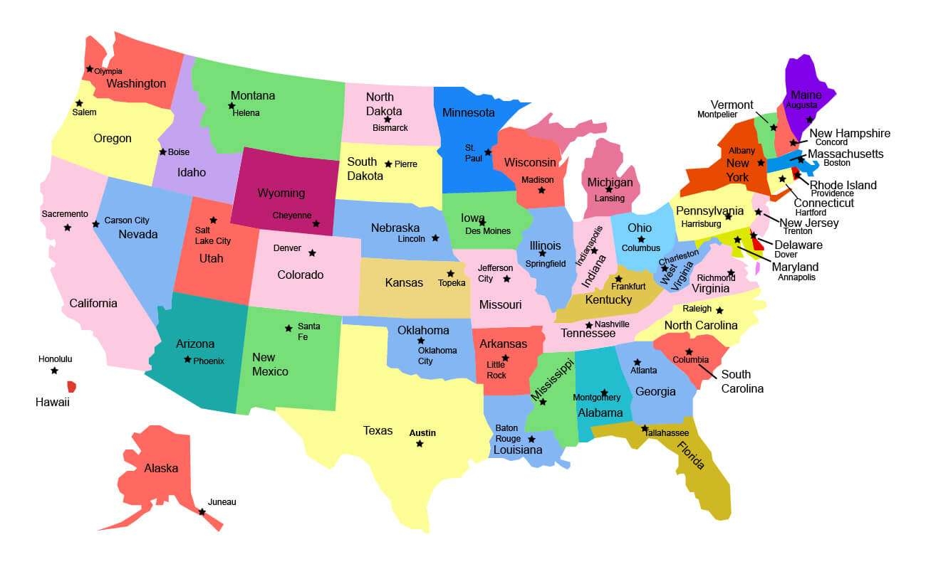 State Map Sections Printable