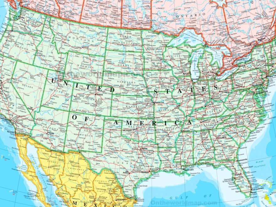 Map Of USA With States And Cities Ontheworldmap
