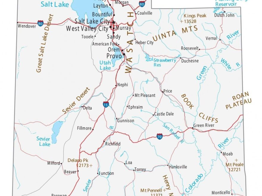 Map Of Utah Cities And Roads GIS Geography