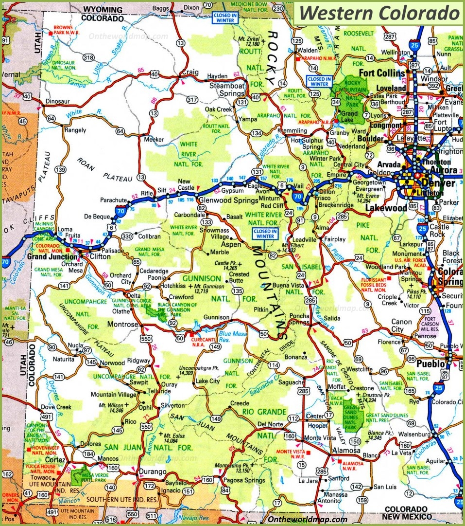 Map Of Western Colorado Ontheworldmap