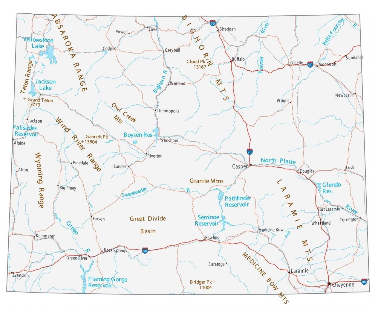 Wyoming Road Map Printable