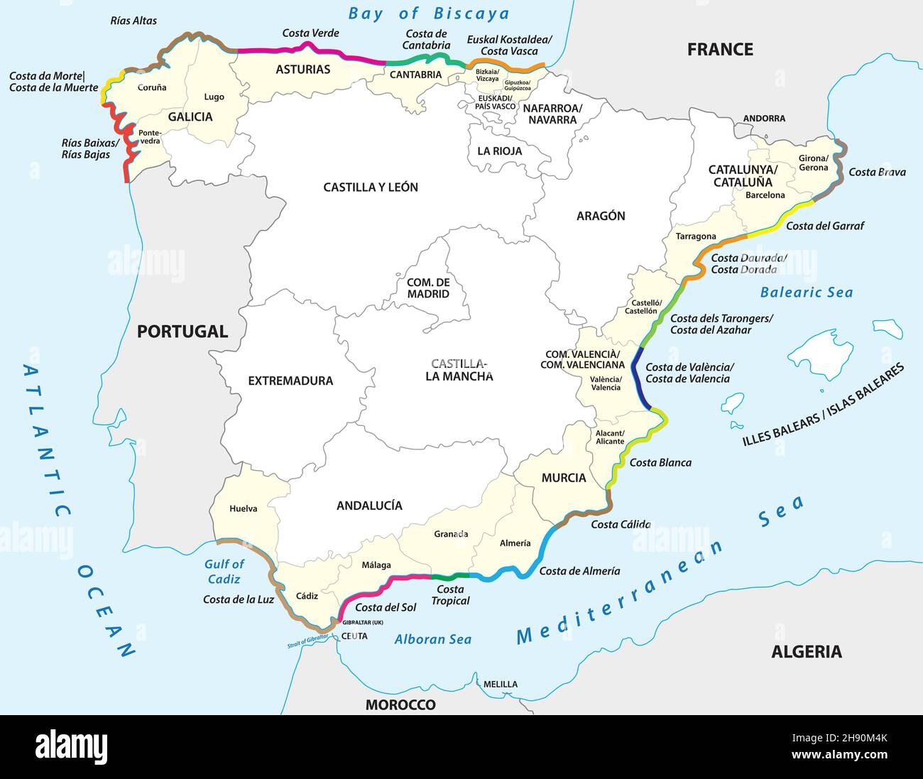 Printable Map Of Spain And Portugal