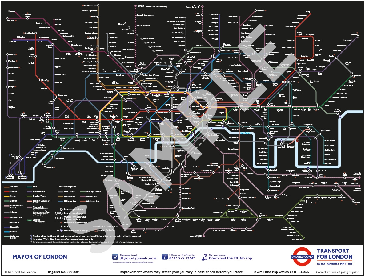 Enlargeable Printable Tube Map London