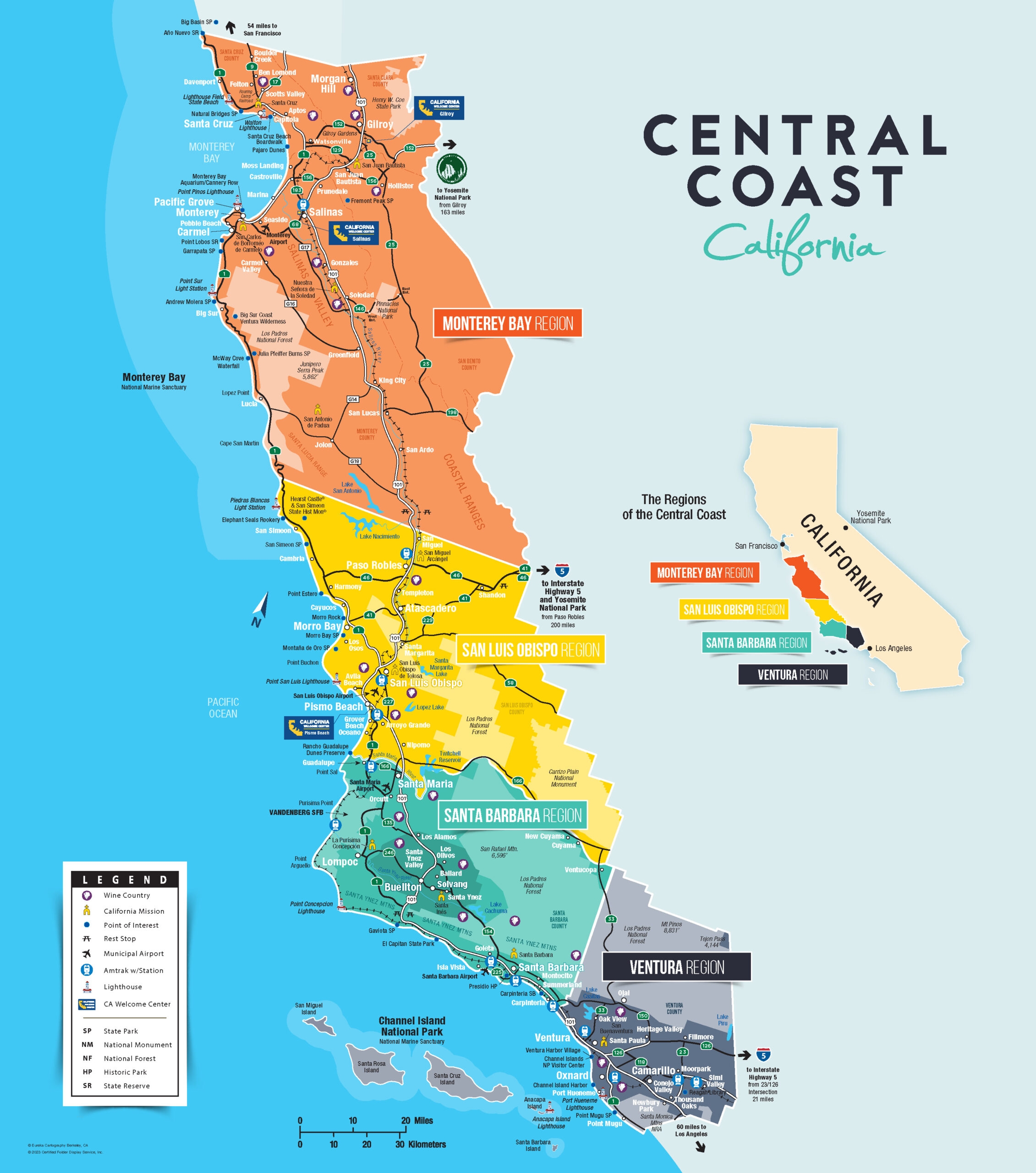 Printable Map Of California Coastline