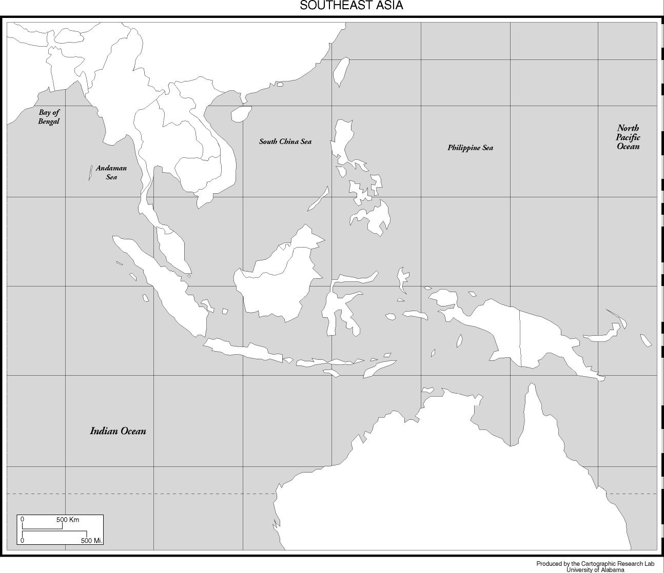 Free Printable Blank Map Of Southeast Asia