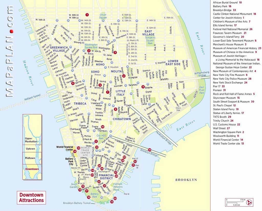 Map Of New York Attractions Printable