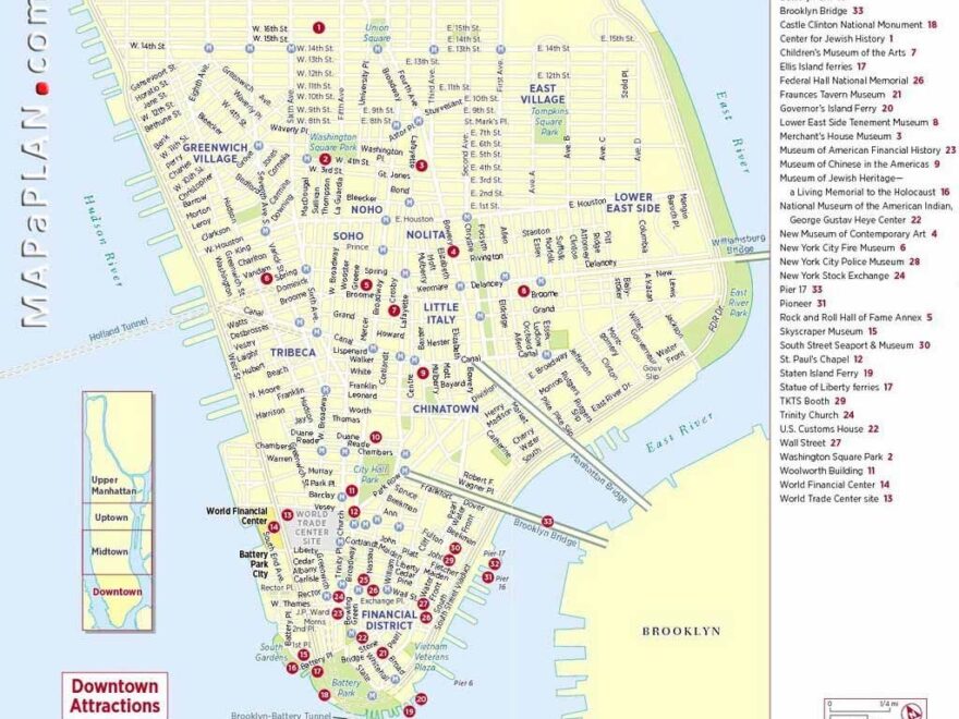 Maps Of New York Top Tourist Attractions Free Printable Worksheets Library