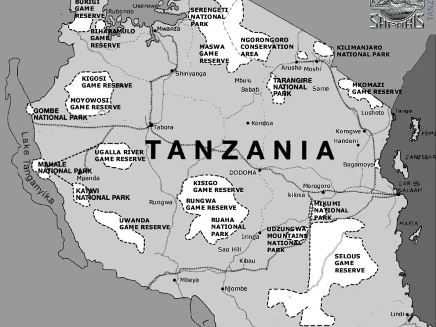 Maps Of Tanzania Sunny Safaris