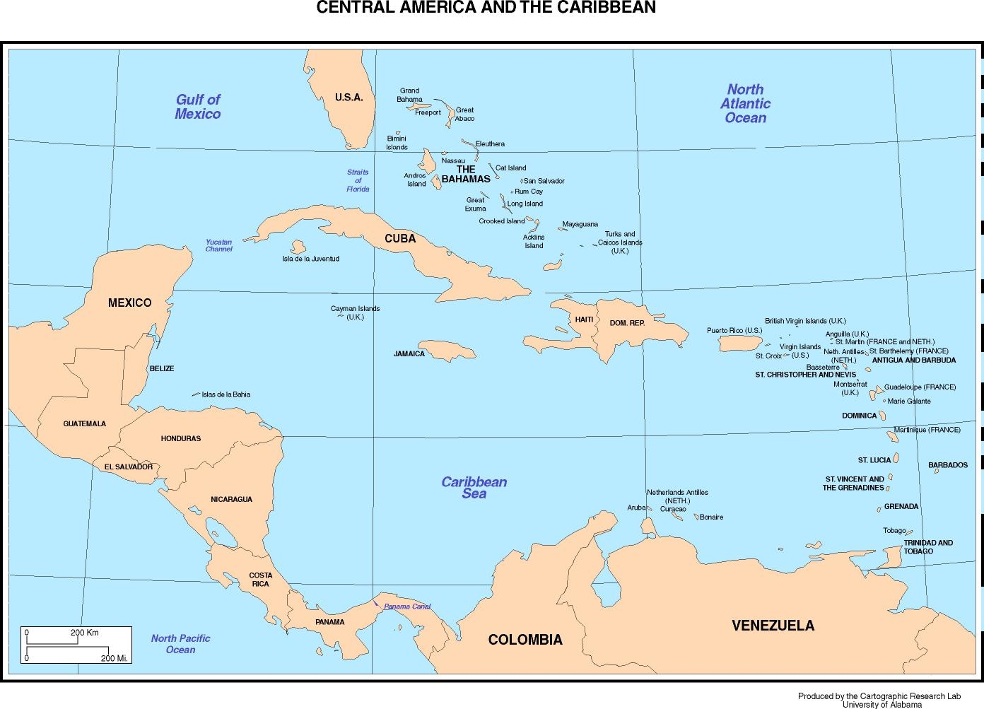 Free Printable Maps Central America