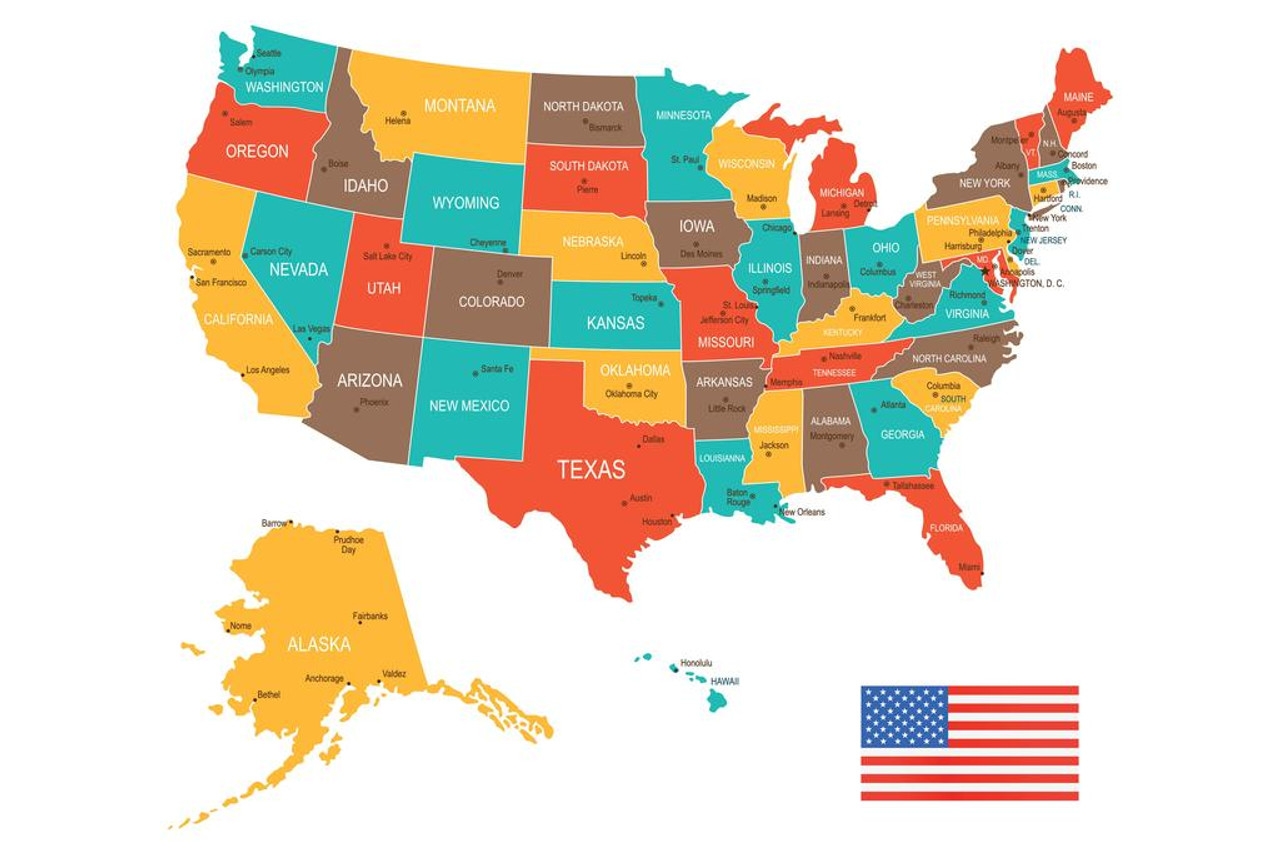 Us Map Labeled Printable