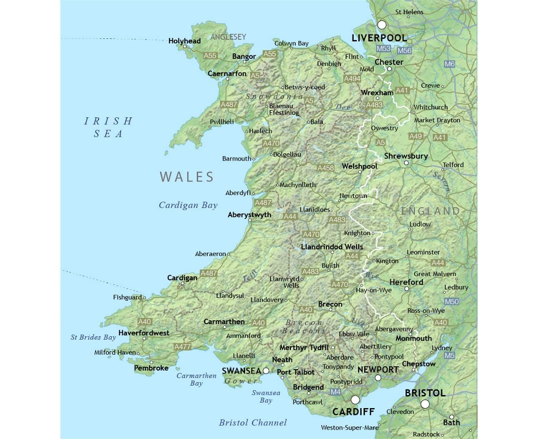 Printable Map Of Wales Uk Free