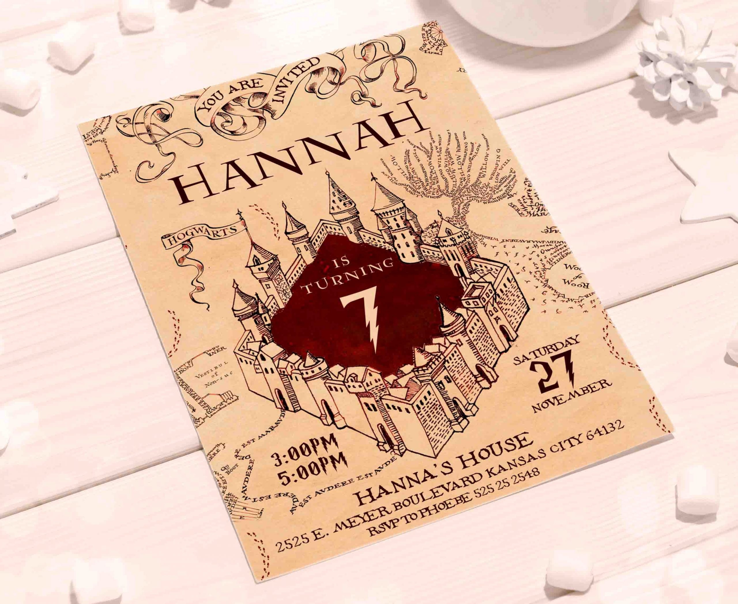 Marauders Map Harry Potter Editable Invitation Template Sweet Moments Template