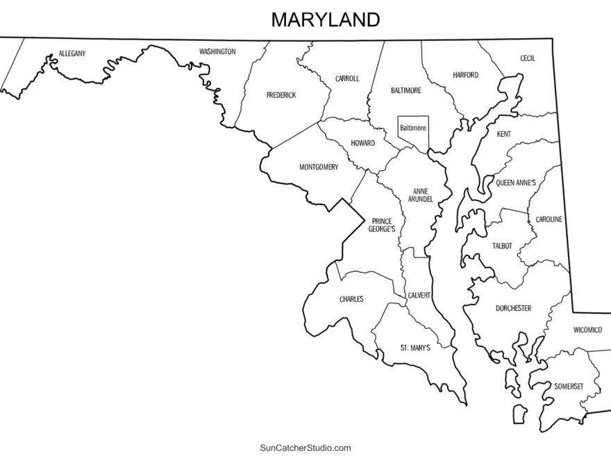 Maryland County Map Printable State Map With County Lines Free Printables Monograms Design Tools Patterns DIY Projects