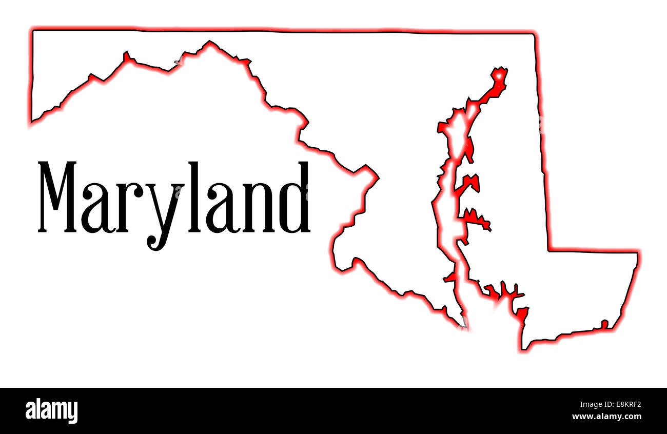 Free Printable Maryland Map Solid Blue