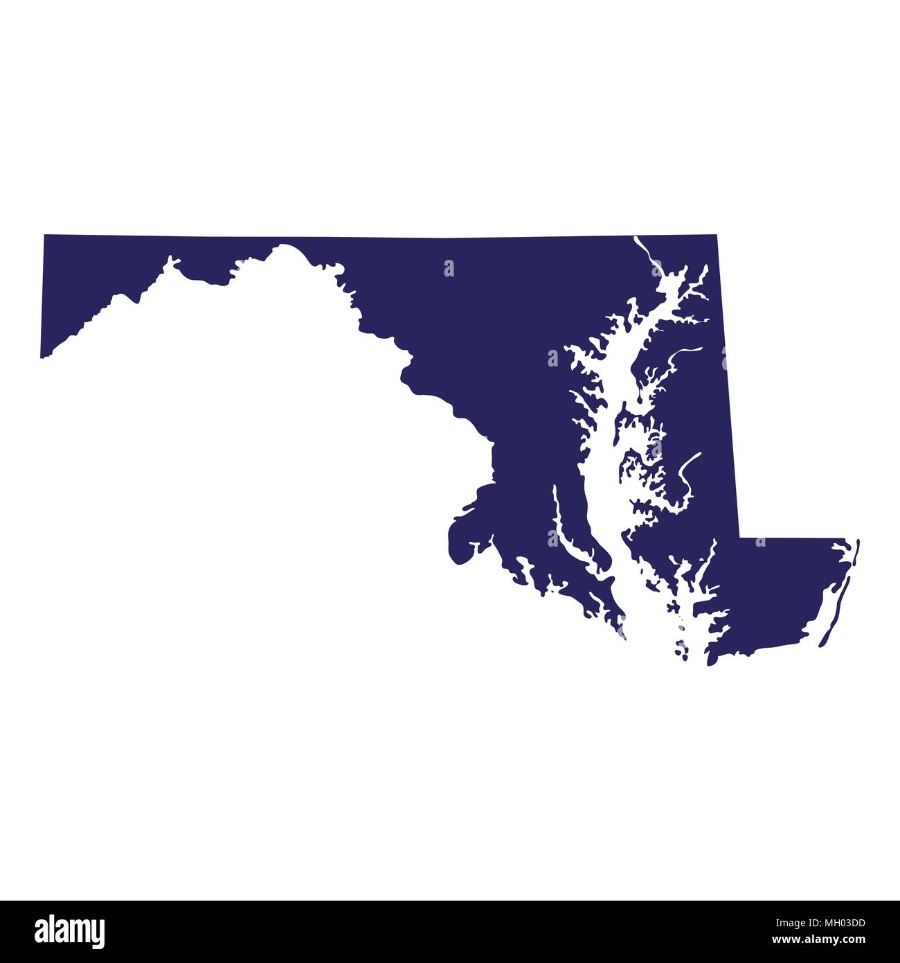 Maryland State Map Cut Out Stock Images Pictures Alamy