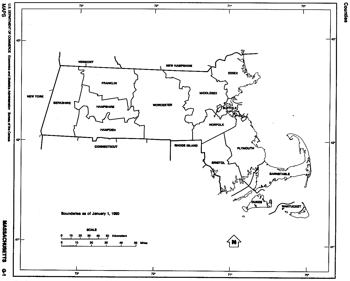 Massachusetts State Map Printable