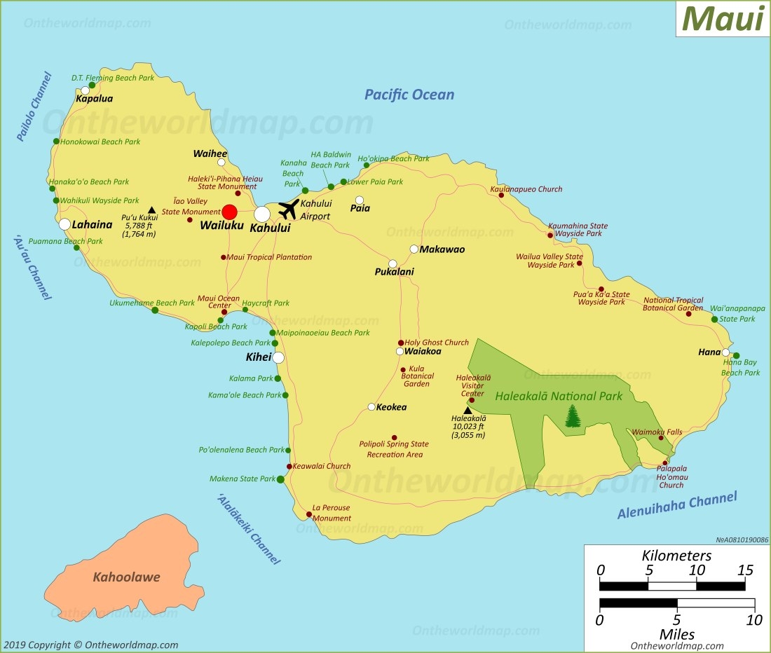 Maui Hawaii Printable Map Free