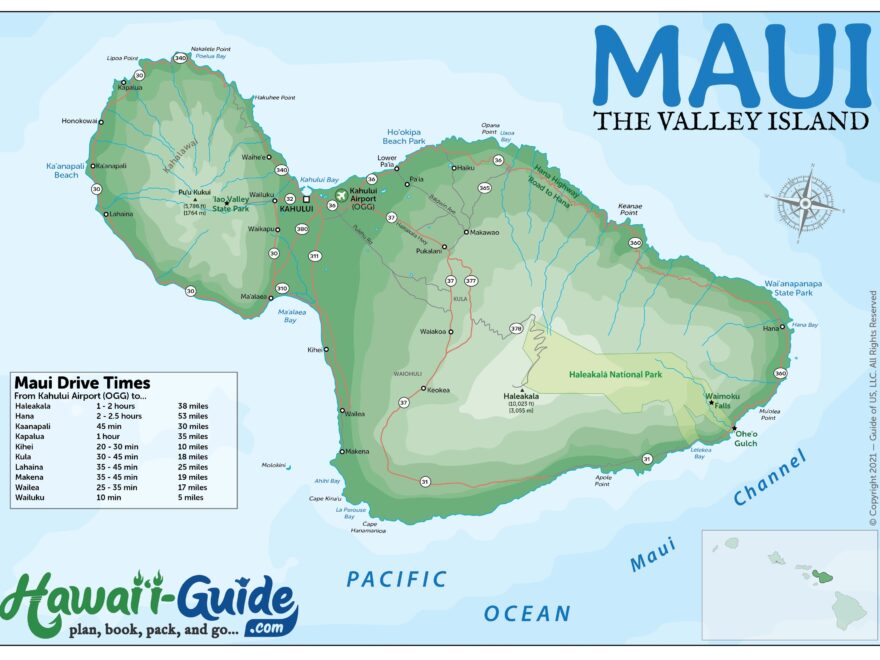Maui Maps Updated Maui Road Travel Map