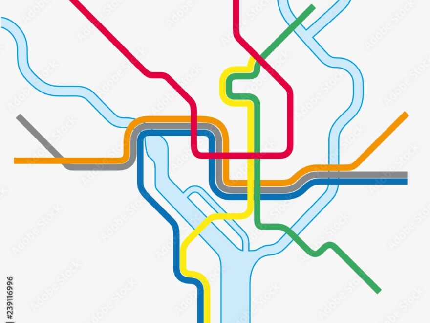 Metro Map Of Washington DC United States Stock Vector Adobe Stock