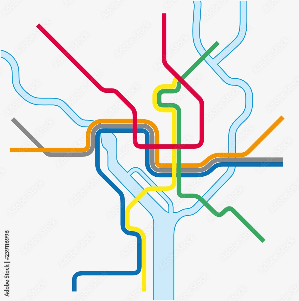 Metro Map Of Washington DC United States Stock Vector Adobe Stock